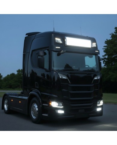 Insegna luminosa Scania S / R New Generation vista laterale accesa