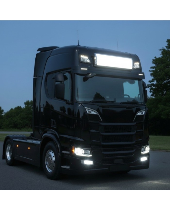 Insegna luminosa Scania S / R New Generation vista laterale accesa