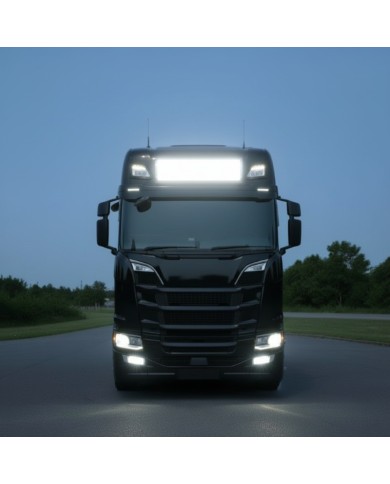 Insegna luminosa Scania S / R New Generation vista frontale accesa