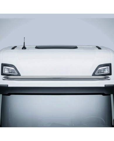 Supporto fari sopra visiera Scania S / R New Generation dritto lucido specchio senza fanalini vista montata