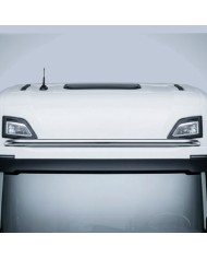 Supporto fari sopra visiera Scania S / R New Generation dritto lucido specchio senza fanalini vista montata
