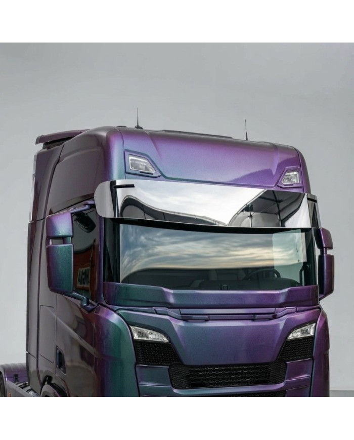 Visiera Scania S / R New Generation inox lucido specchio vista montata