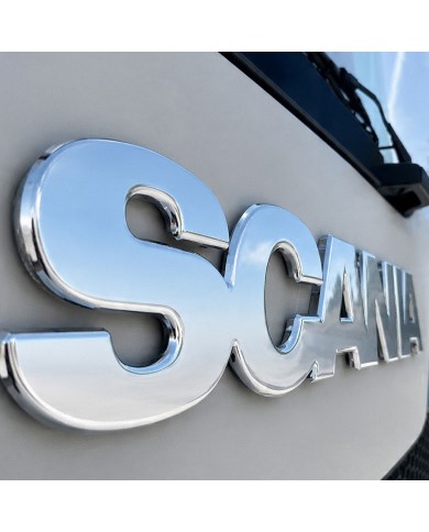 Scritta Scania Retroilluminata Scania S / R New Generation vista ravvicinata