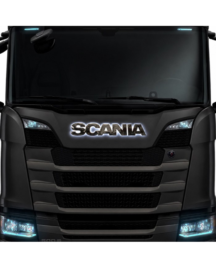 Scritta Scania Retroilluminata Scania S / R New Generation su camion frontale