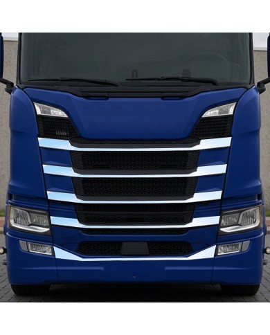 Cromature Mascherina Esterna Scania S / R New Generation versione 1 montate su camion