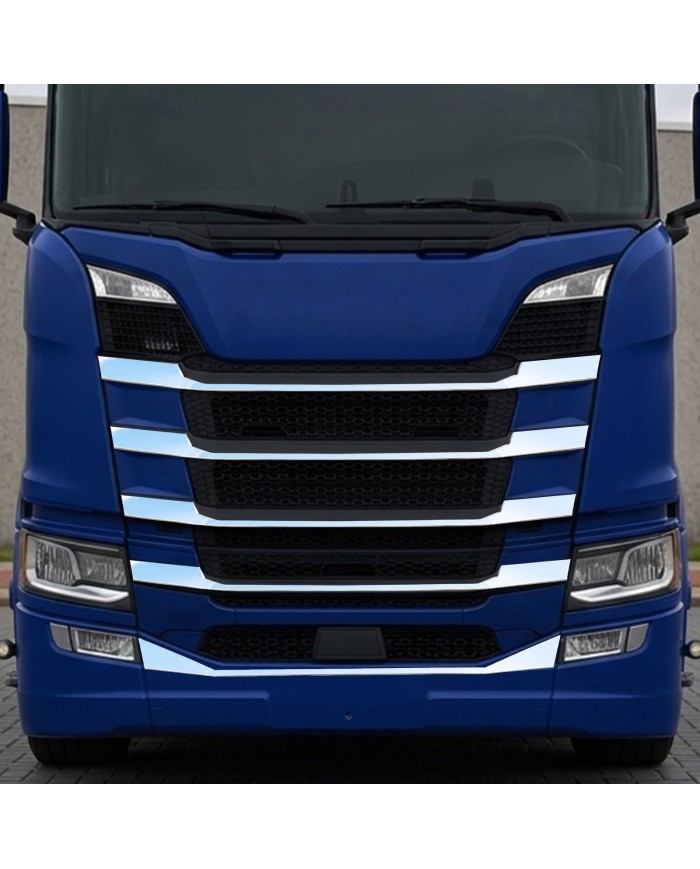 Cromature Mascherina Esterna Scania S / R New Generation versione 1 montate su camion